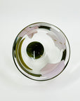 1980s SWEDISH GREEN PINK ART GLASS BOWL BY MONICA BACKSTROM FOR KOSTA BODA