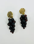 1950s PURPLE GRAPES CLUSTERS CLIP ON EARRINGS