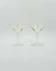 1940s CITRINE SHORT STEM MINI COCKTAIL/MARTINI GLASSES