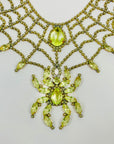 ART DECO STYLE URANIUM GLASS SPIDER NECKLACE