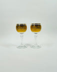 1950s BOHEMIAN GOLD GILDED PORT GLASSES