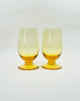 1950s STUART AMBER CRYSTAL FOOTED HIGHBALL