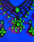 ART DECO STYLE URANIUM GLASS SPIDER NECKLACE