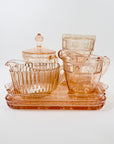 ANTIQUE DEPRESSION PINK PRESSED GLASS PLATE/BOWL/DINNER SERVICE