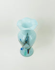1970s ITALIAN EMPOLI CASED END OF DAY GLASS RUFFLE RIM VASE