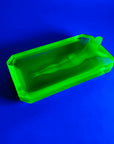 ART DECO URANIUM GLASS NUDE PIN DISH/ASHTRAY