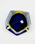 1950s FACETED MURANO COBALT BLUE GOLD GEODE BOWL