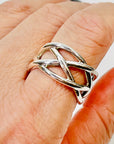 SIGNED VINTAGE TIFFANY & CO SILVER OPEN KNOT BAND RING