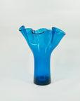 MIDCENTURY SIGNED FINNISH GLASS HANDKERCHIEF POIMU VASE BY INKERI TOIKKA FOR NUUTAJARVI NOTSJO