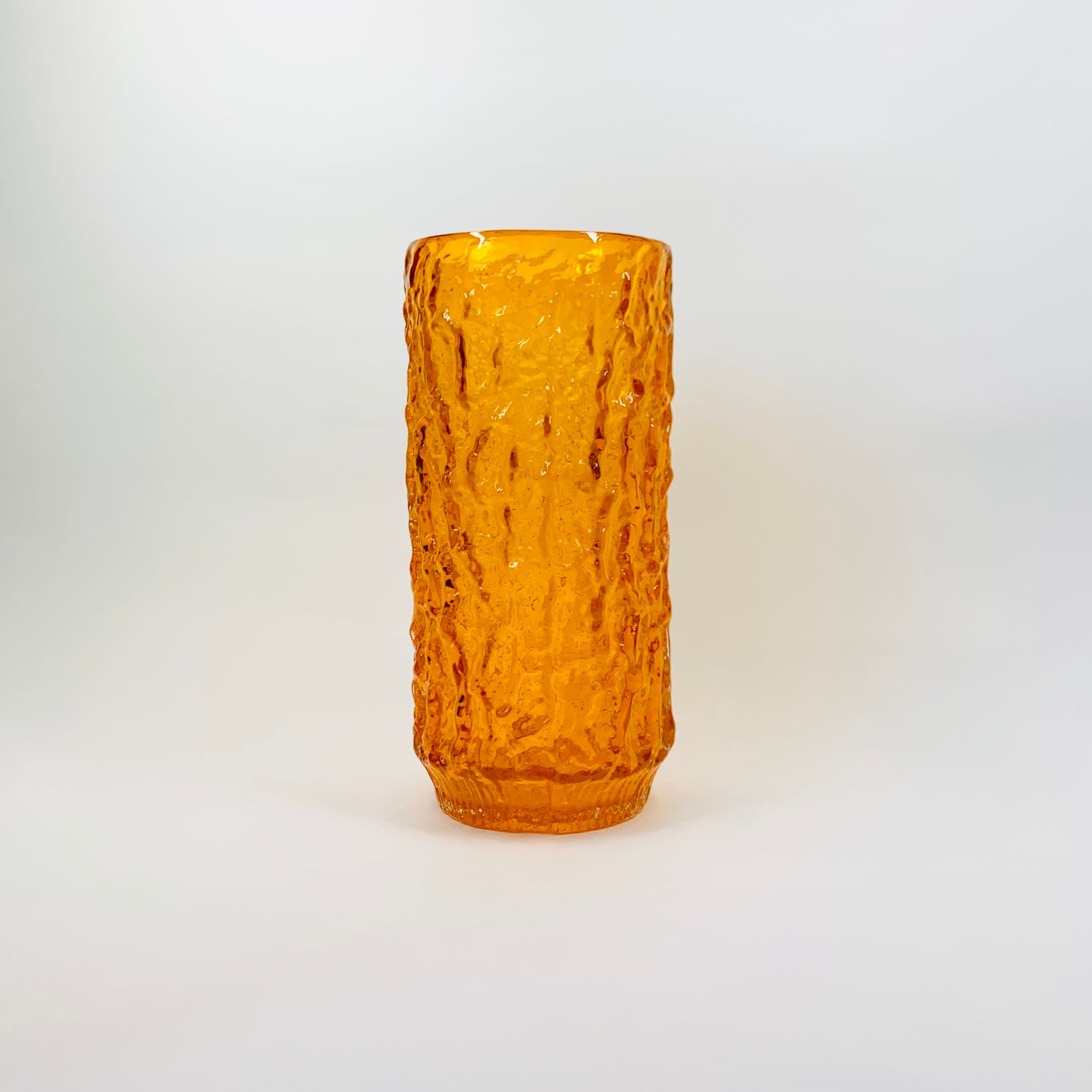 WHITEFRIARS ORANGE BARK GLASS VASE