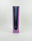 XL 1950s NEODYMIUM PURPLE MURANO SOMMERSO FACETED GLASS BLOCK VASE