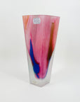 1980s SWEDISH PINK PURPLE SATIN GLASS VASE BY MONICA BACKSTROM FOR KOSTA BODA