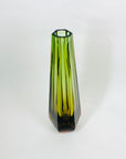 FACETED GREEN VASE