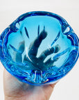 TURQUOISE MURANO PINCHED BOWL