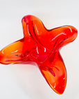 1970s JAPANESE RED ORANGE OMBRE GLASS BOWL