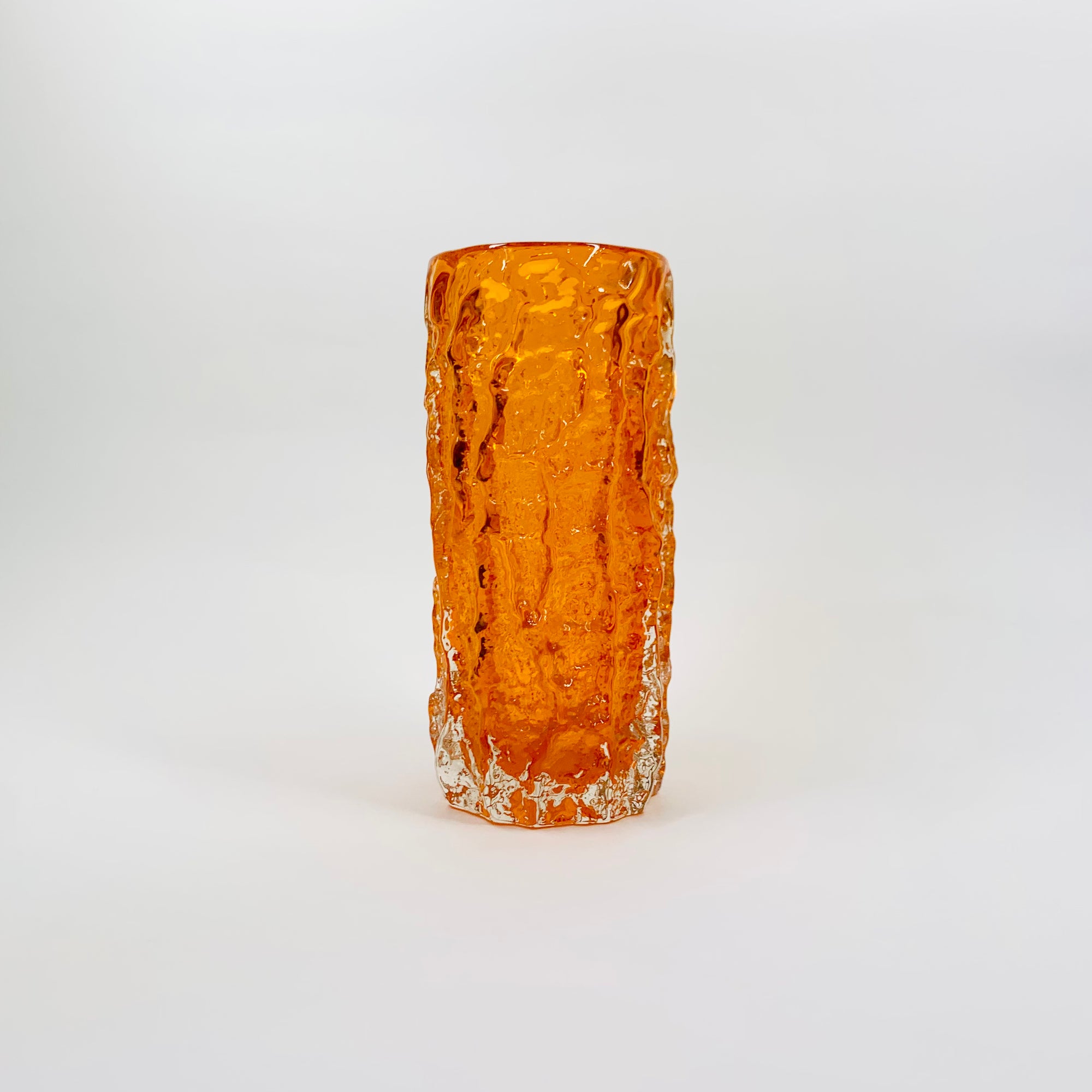 WHITEFRIARS ORANGE BARK GLASS VASE