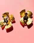 1980s TEXTURED X MATTE CLIP ON EARRINGS