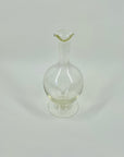 ANTIQUE FOOTED RUFFLE RIM GLASS POSY VASE