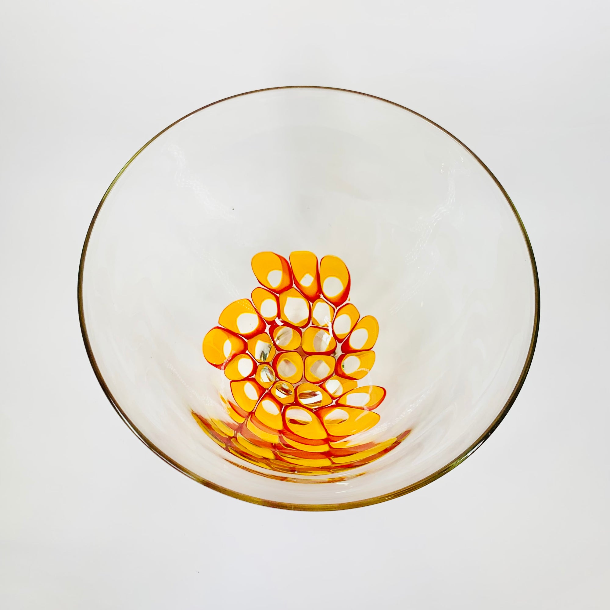 ORANGE ABSTRACT ART GLASS VASE