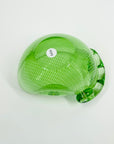 1950s ITALIAN MURANO GREEN LATTICINO SOMMERSO TREFOIL GLASS ASHTRAY