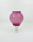 1950s ITALIAN EMPOLI CASED PINK FOOTED POSY VASE