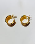 1990s TEXTURED TWIST ROPE OLD MONEY HOOPS PIERCED EARRINGS