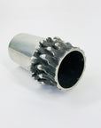 MCM WEST GERMAN BRUTALIST STAINLESS STEEL CYLINDER VASE
