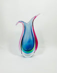 1960s MURANO HARLEQUIN SOMMERSO FISHTAIL GLASS VASE
