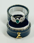 VINTAGE PLATINUM GOLD RING WITH DIAMONDS