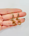Y2K CHANEL CC LOGO NO.5 PERFUME DROP PIERCED EARRINGS