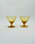 1950s AMBER SHORT STEM MINI COCKTAIL/LIQUEUR GLASSES