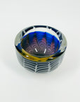 1960s FLYGSFORS BLUE OPTICAL ART GLASS BOWL