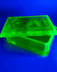 URANIUM GLASS NUDE MOTIF LIDDED BOX