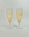 50s CARNIVAL GLASS CHAMPAGNE FLUTES