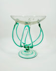 1980s MURANO TURQUOISE GLASS TWIST LEGS COMPORT