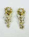 1950s PEARL GRAPES CLUSTERS CLIP ON EARRINGS