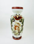 ANTIQUE VICTORIAN HAND PAINTED MILK GLASS VASE