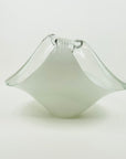 1970s JAPANESE CASED WHITE GLASS HOKUSAI WAVES BOWL