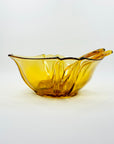ANTIQUE ART DECO AMBER BOWL WITH MATCHING SERVERY