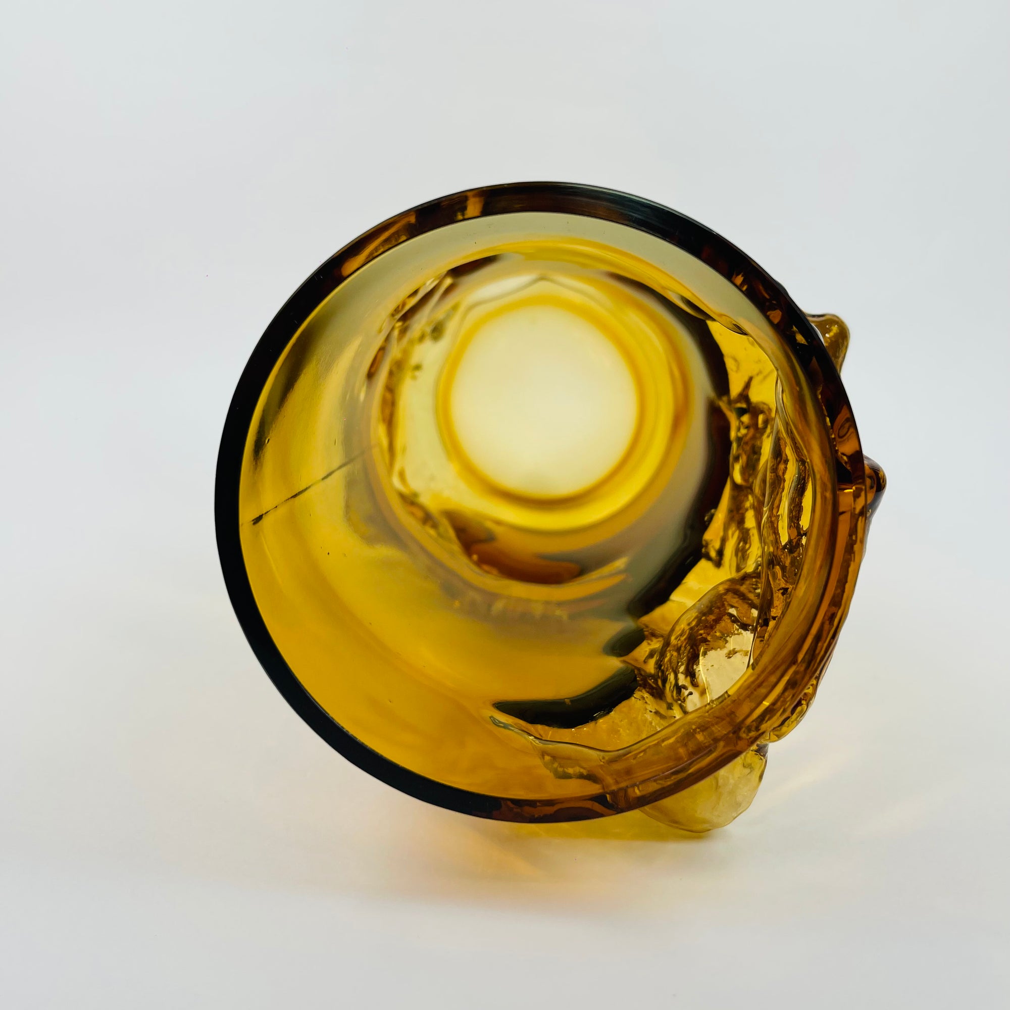 1970s FINNISH PETAJA AMBER GLASS VASE