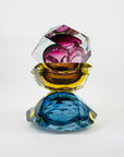 1950s MURANO MANDRUZZATO BROWN AMBER SOMEMRSO GLASS GEODE BOWL