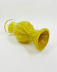 1970s GERMAN YELLOW CASED BARK GLASS VASE
