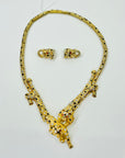 1980s ATWELL & SON DOUBLE PANTHERE STATEMENT NECKLACE SUITE