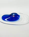 1970s COBALT BLUE SOMMERSO GLASS BOWL BY CZECH GLASS ARTIST JAN BERANEK