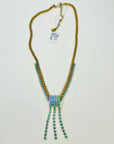 1950s CORO TURQUOISE WATERFALL LARIAT NECKLACE