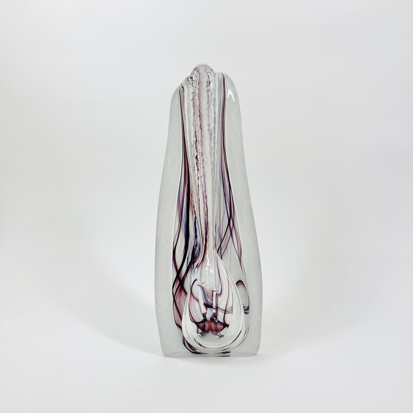 PURPLE ART GLASS BOOKEND VASES