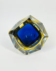 1950s FACETED MURANO COBALT BLUE GOLD GEODE BOWL