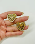 2024 CHANEL QUILTED PEARL HEARTS PIERCED EARRINGS