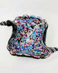 1950s MULTI COLOURS CASED BLACK SPATTER MURANO GLASS SHELL BOWl