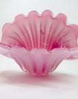 XL 1950s PINK MURANO OPALINE GLASS CLAM SHELL BOWL